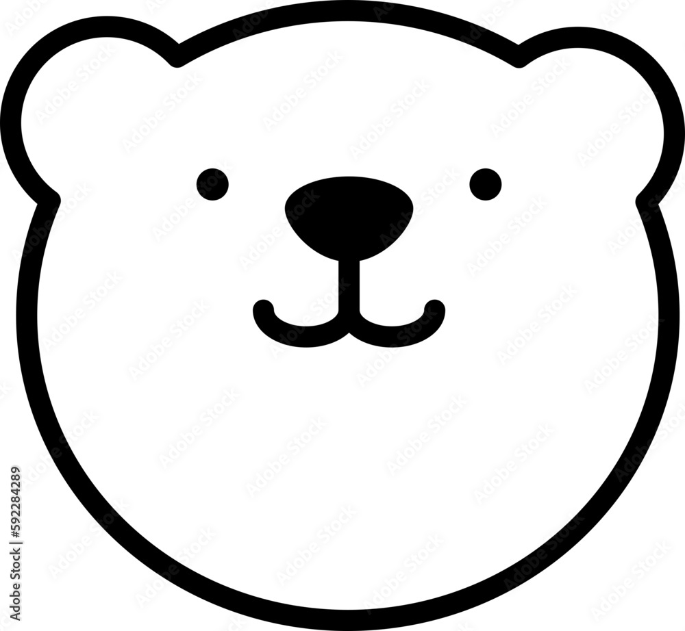 Fototapeta premium Cute Bear Outline icon
