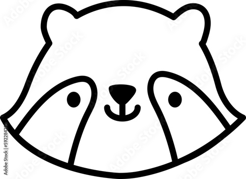 Cute Raccoon Outline icon