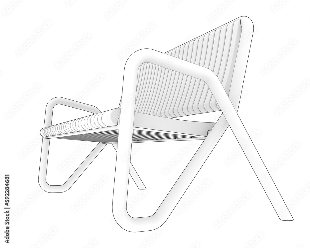 Bench isolated on transparent background. 3d rendering - illustration
