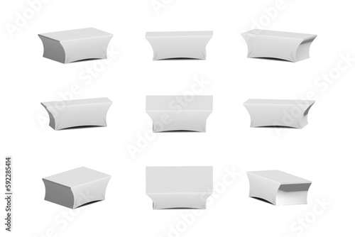 Set Trade Show Table Covers on White Background Vector Illustration.