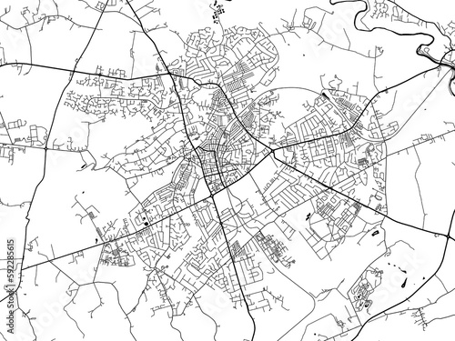 A vector road map of the city of  Harrogate in the United Kingdom on a white background.