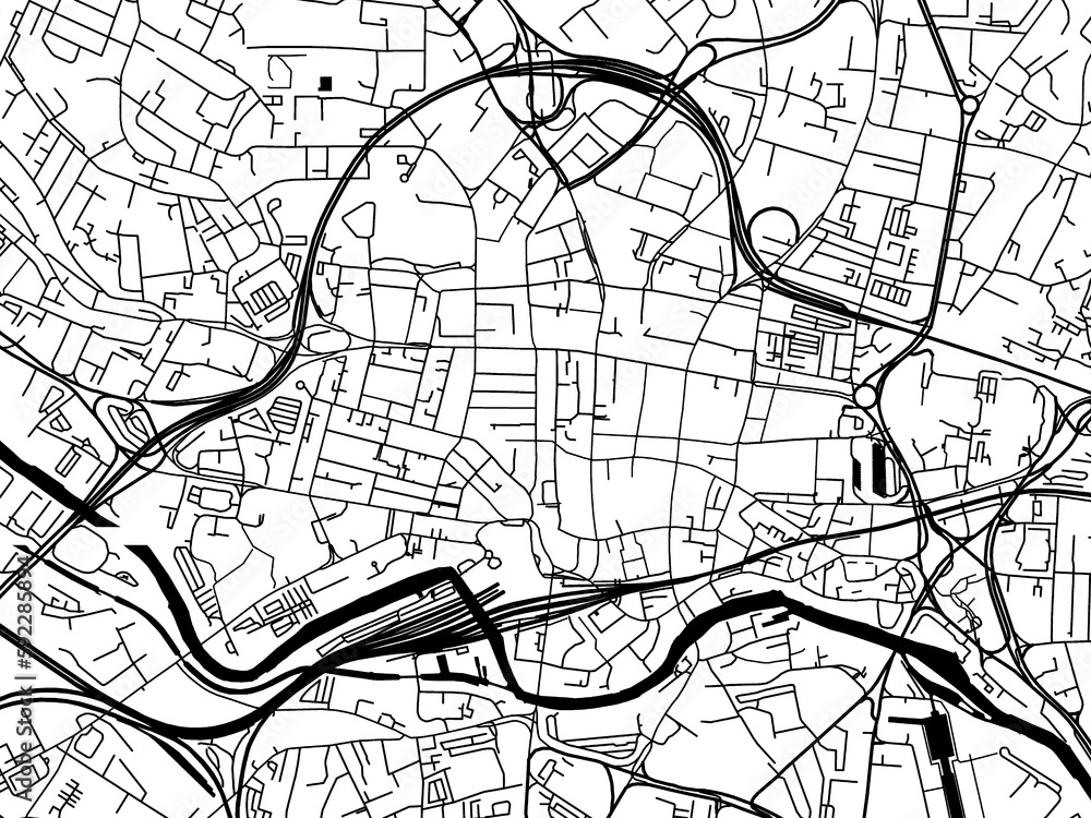 A vector road map of the city of Leeds Center in the United Kingdom on a white background. A vector road map of the city of Leeds Center in the United Kingdom on a white background.