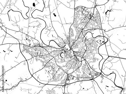 A vector road map of the city of  Shrewsbury in the United Kingdom on a white background. photo