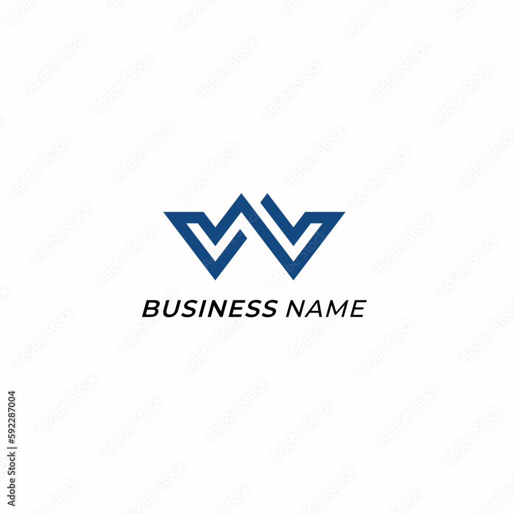 design logo connect line letter W design logo connect line letter W
