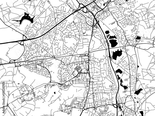 A vector road map of the city of  Farnborough in the United Kingdom on a white background.