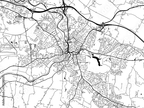 A vector road map of the city of  Maidstone in the United Kingdom on a white background.