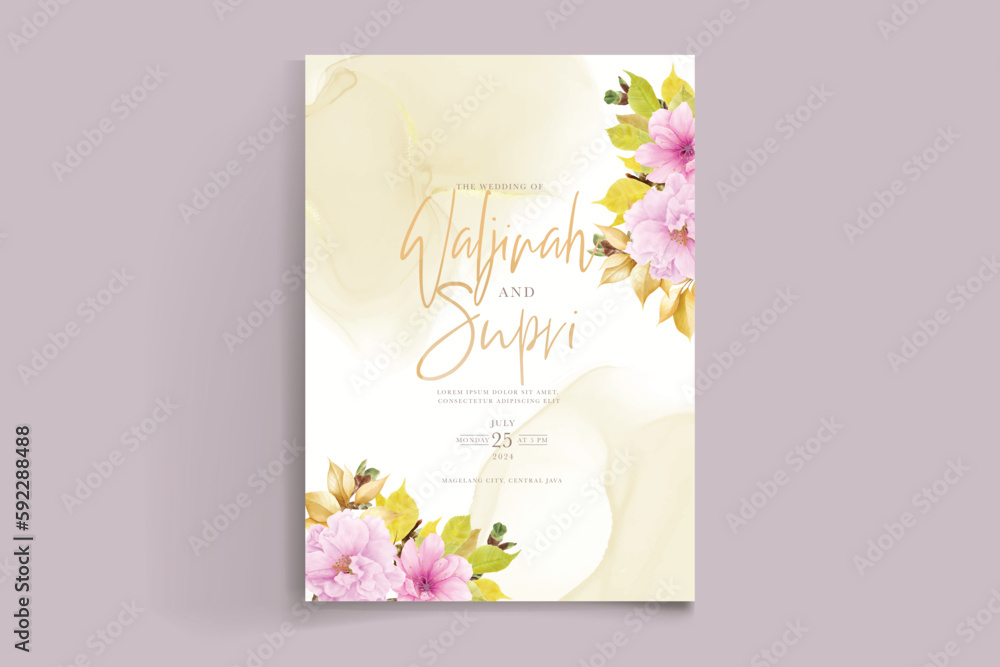 elegant cherry blossom summer floral card elegant cherry blossom summer floral card