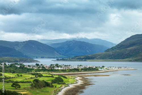 View of Loch Broom and the town of Ullapool, Highlands, Scotland, UK photo