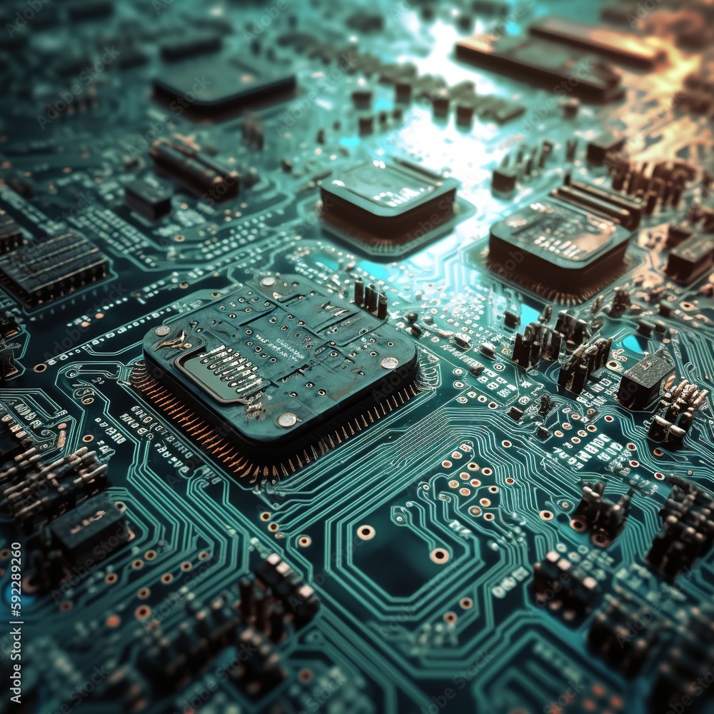 Fototapeta premium electronic circuit board. generative ai