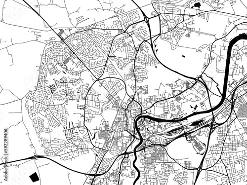 A vector road map of the city of  Stockton-on-Tees in the United Kingdom on a white background.