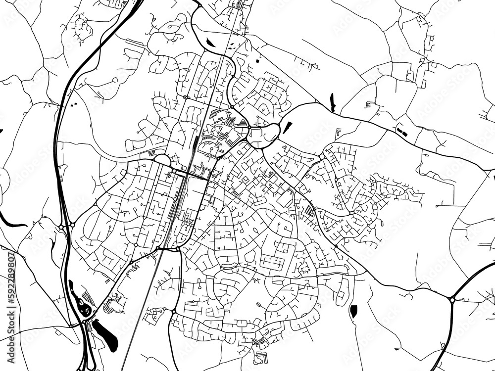 A vector road map of the city of Welwyn Garden City in the United Kingdom on a white background. A vector road map of the city of Welwyn Garden City in the United Kingdom on a white background.