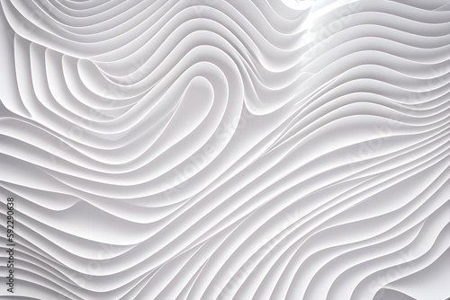 Abstract white background with lines, waves. Generative AI