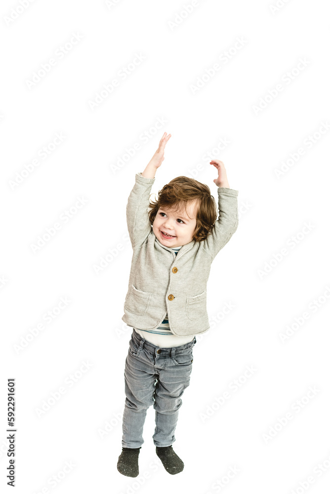 Close-up portrait of child lovely sweet curious cheerful cheery smart clever boy fantasize copy space isolated white color background Close-up portrait of child lovely sweet curious cheerful cheery smart clever boy fantasize copy space isolated white color background