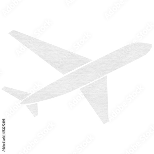 Airplane against white background