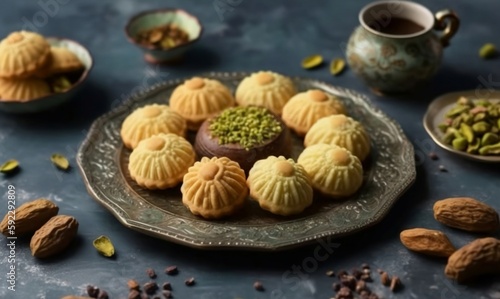 Desserts Eid al-Fitr, Eid al Adha Kahk (Eid Cookies) Arabic filled Pistachio or nut