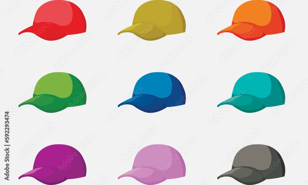 set of hats isolated on white set of hats isolated on white