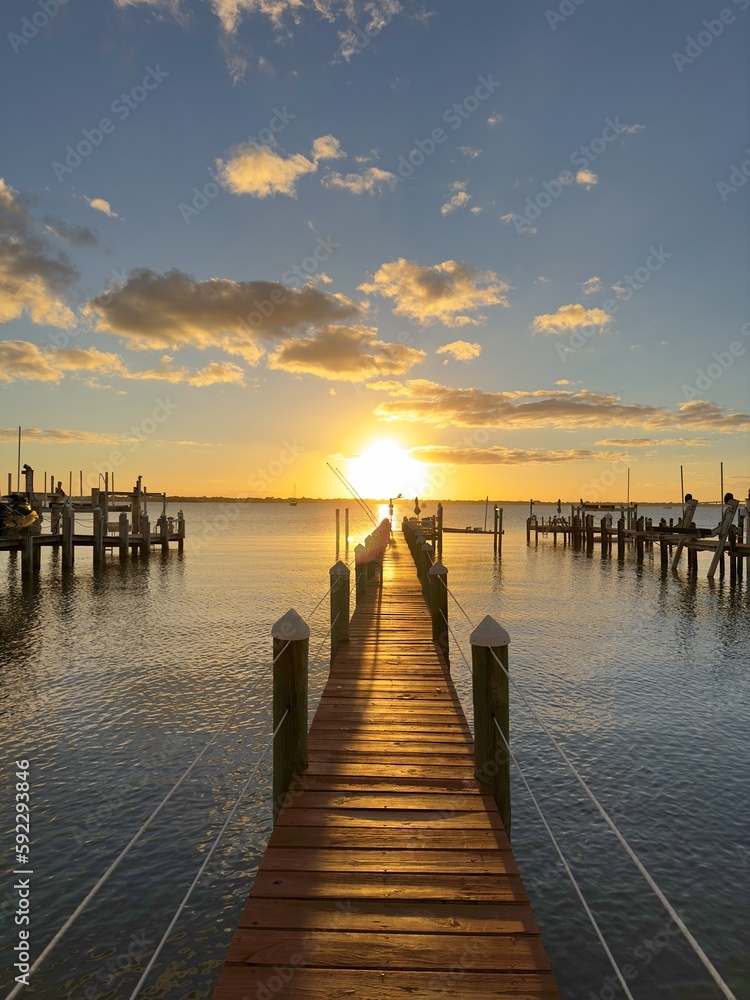 Fototapeta premium pier at sunset