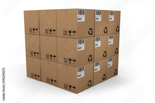 Digital image of cardboard boxes © vectorfusionart