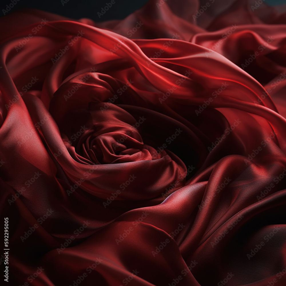 Fototapeta premium Abstract red fabric. Generative AI. 