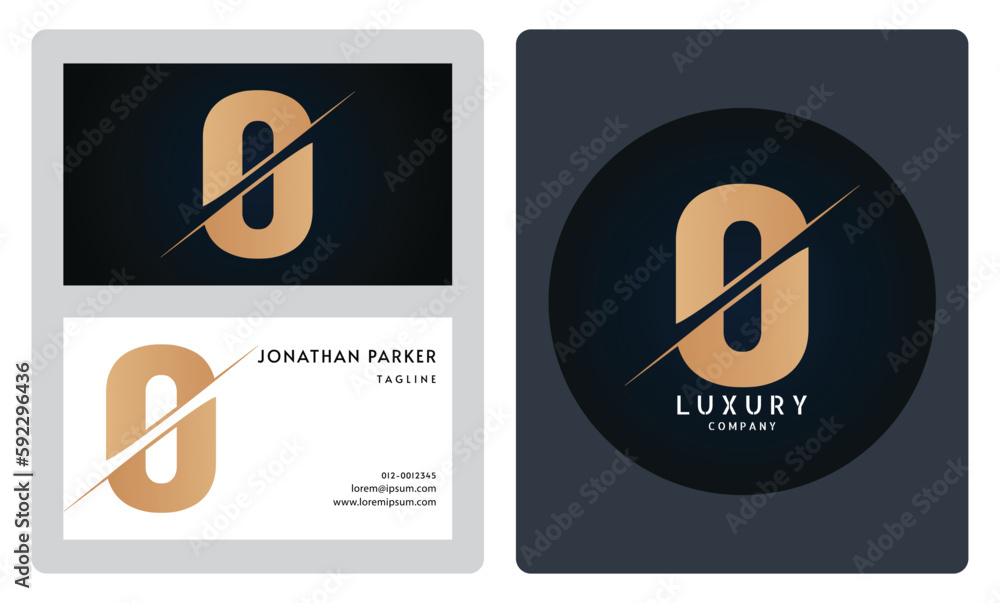Luxury business card template. Premium letter O logo with luxury business card design. Elegant corporate identity. Luxury business card template. Premium letter O logo with luxury business card design. Elegant corporate identity.