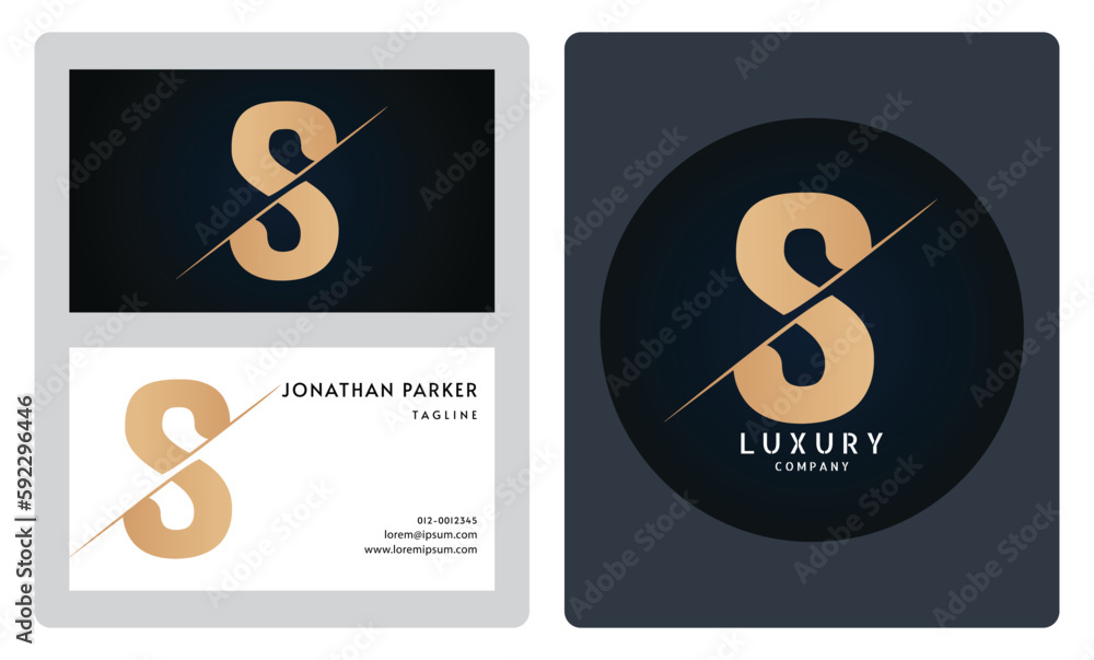 Luxury business card template. Premium letter S logo with luxury business card design. Elegant corporate identity. Luxury business card template. Premium letter S logo with luxury business card design. Elegant corporate identity.