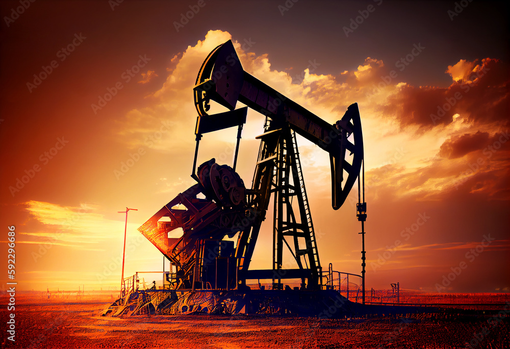 The oil pump, industrial equipment. Generative Ai The oil pump, industrial equipment. Generative Ai