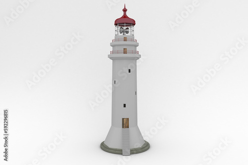 Lighthouse against white background