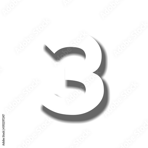 Free Download White number three 3 illustration on white background  - GFXLoad