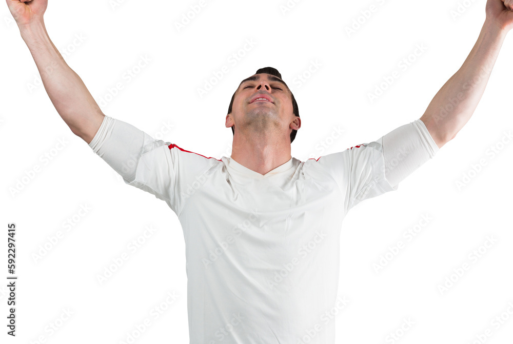Excited football fan cheering Excited football fan cheering
