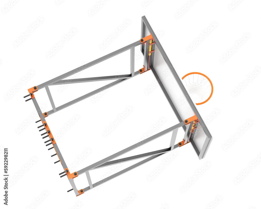 Basketball hoop isolated on transparent background. 3d rendering - illustration Basketball hoop isolated on transparent background. 3d rendering - illustration