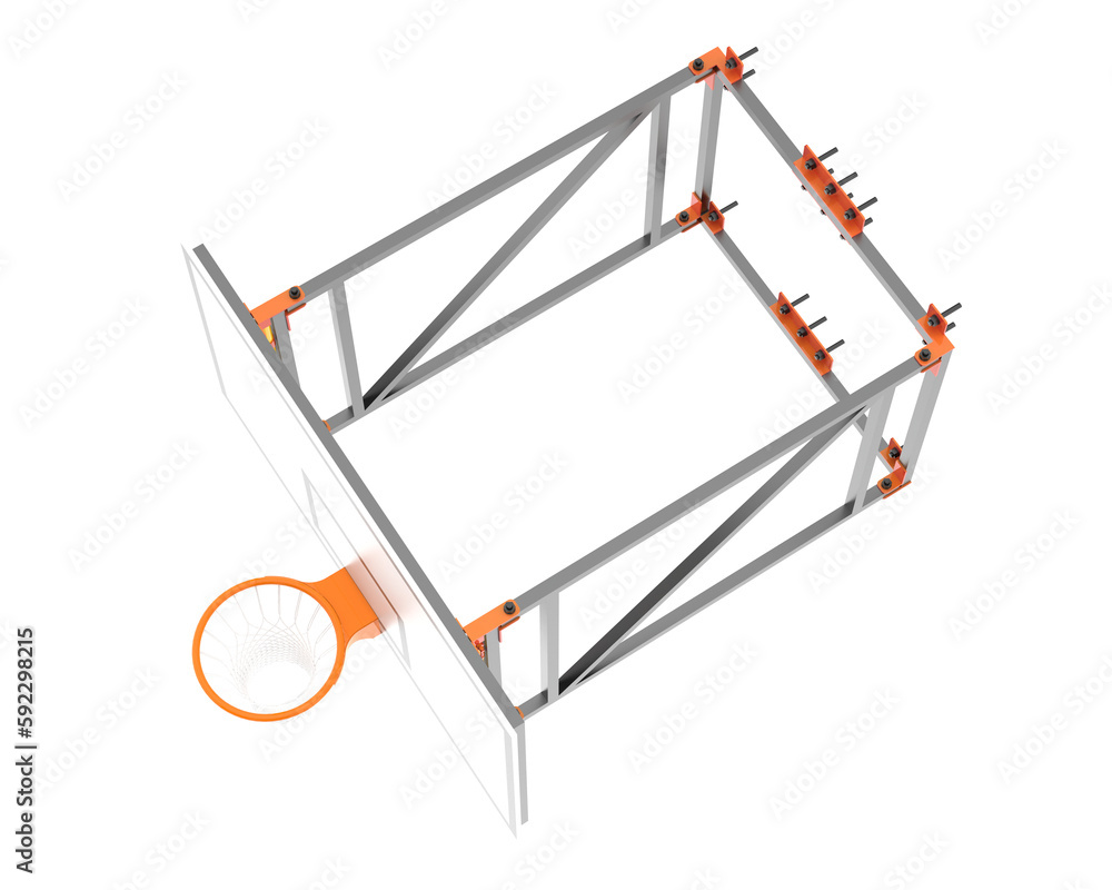 Basketball hoop isolated on transparent background. 3d rendering - illustration Basketball hoop isolated on transparent background. 3d rendering - illustration