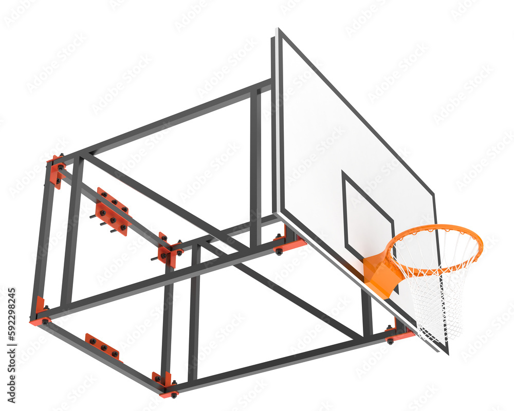 Basketball hoop isolated on transparent background. 3d rendering - illustration Basketball hoop isolated on transparent background. 3d rendering - illustration