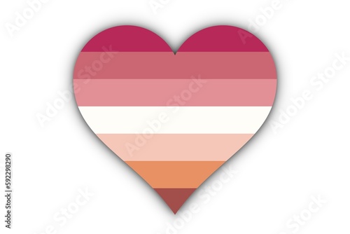Free Download Bandera Lesbiana en corazón - GFXLoad