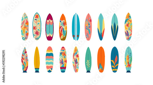 Set of surfboards. Vector illustration design. photo