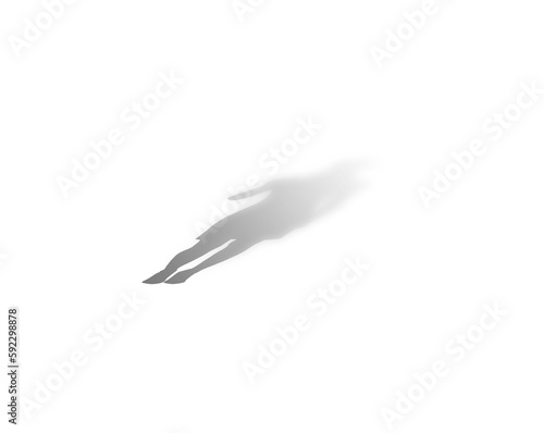 Shadow of person over white background 