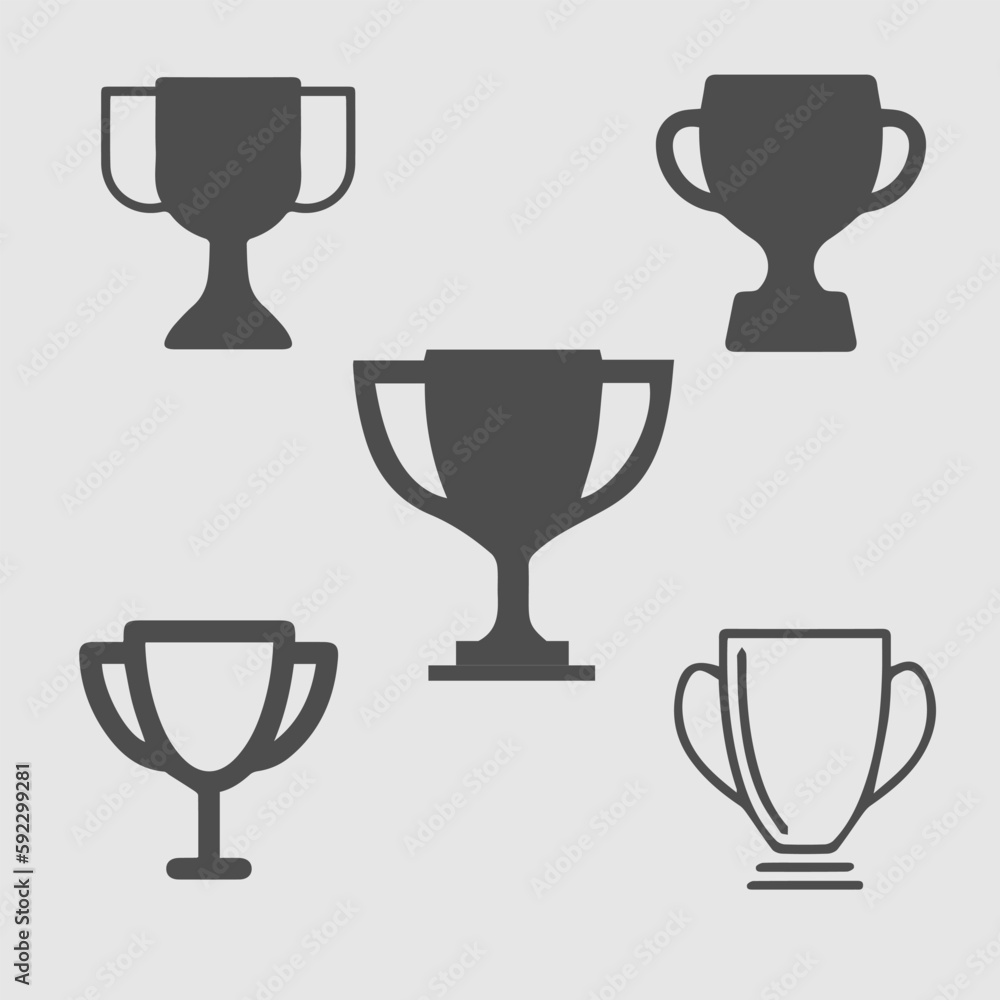 Trophy cup set vector icon. Simple isolated pictogram. Trophy cup set vector icon. Simple isolated pictogram.