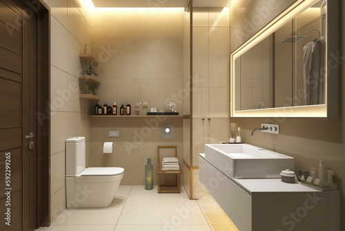 interior of a modern bathroom.