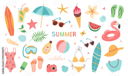 Valokuva Set of summer stickers