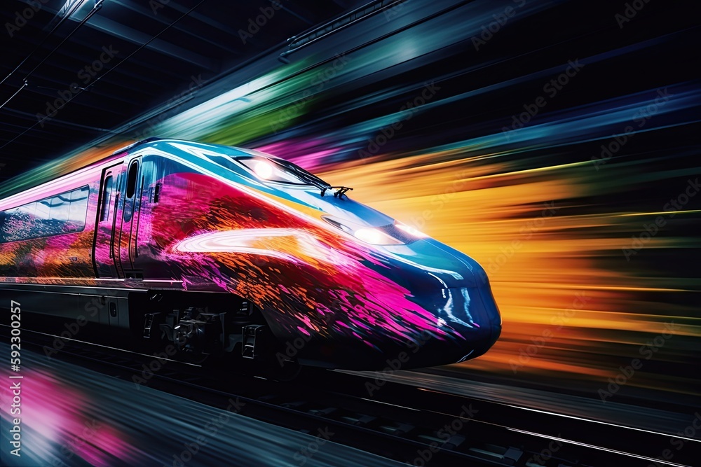 Speed Through Japan: Witness the Fastest Kansen Bullet Train on its Journey: Generative AI