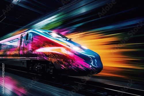 Speed Through Japan: Witness the Fastest Kansen Bullet Train on its Journey: Generative AI