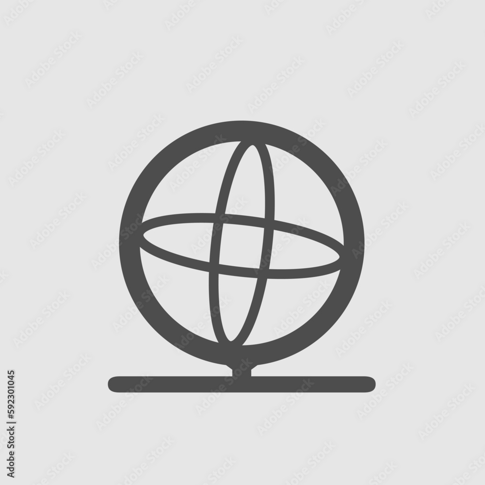 Globe vector icon. Earth with ellipse. Simple isolated pictogram. Globe vector icon. Earth with ellipse. Simple isolated pictogram.