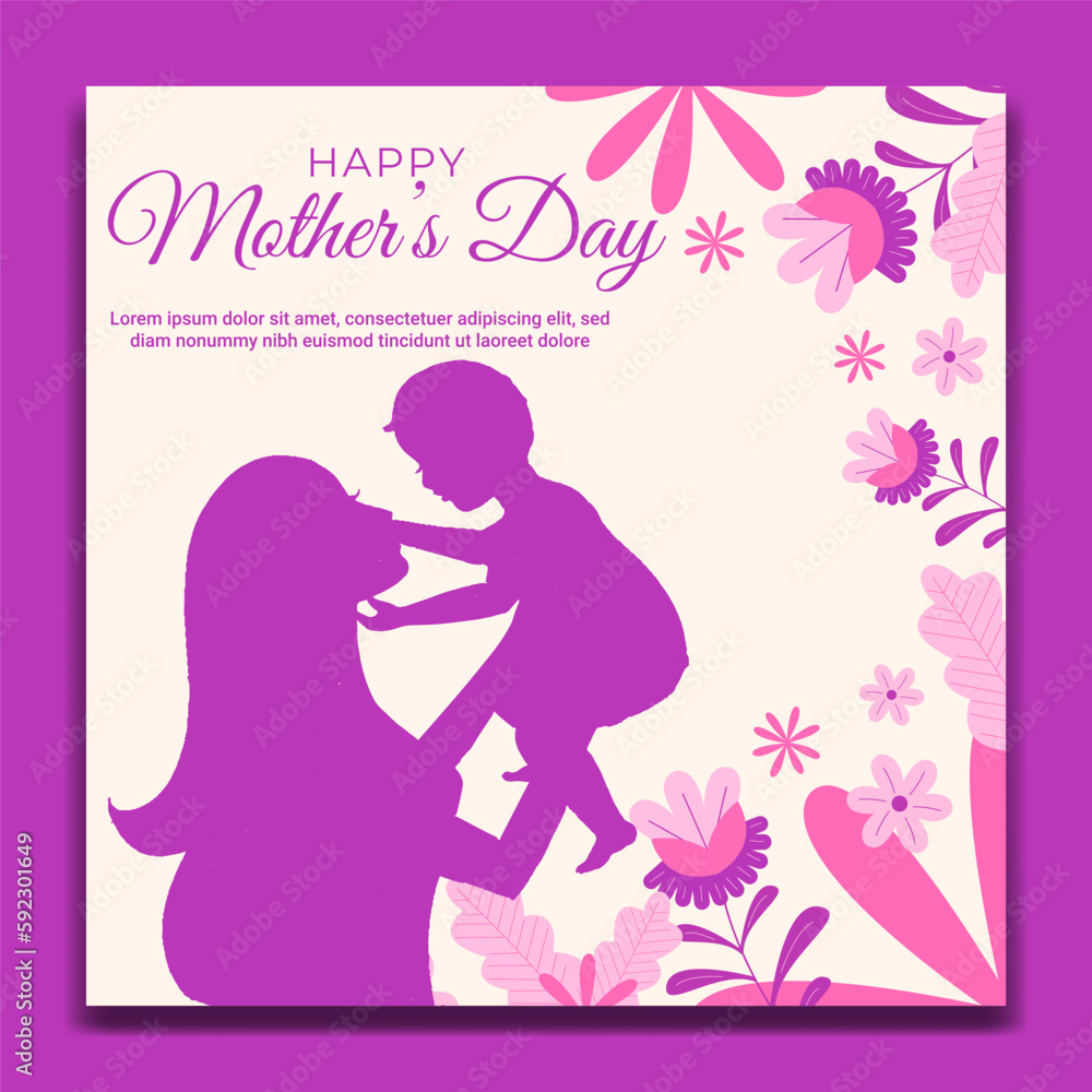 Mother's Day Social Media Post Vector Template Design Mother's Day Social Media Post Vector Template Design