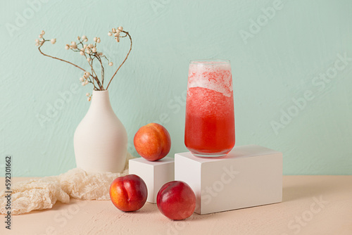 Fresh tone, picturesque milk tea fruit tea drink