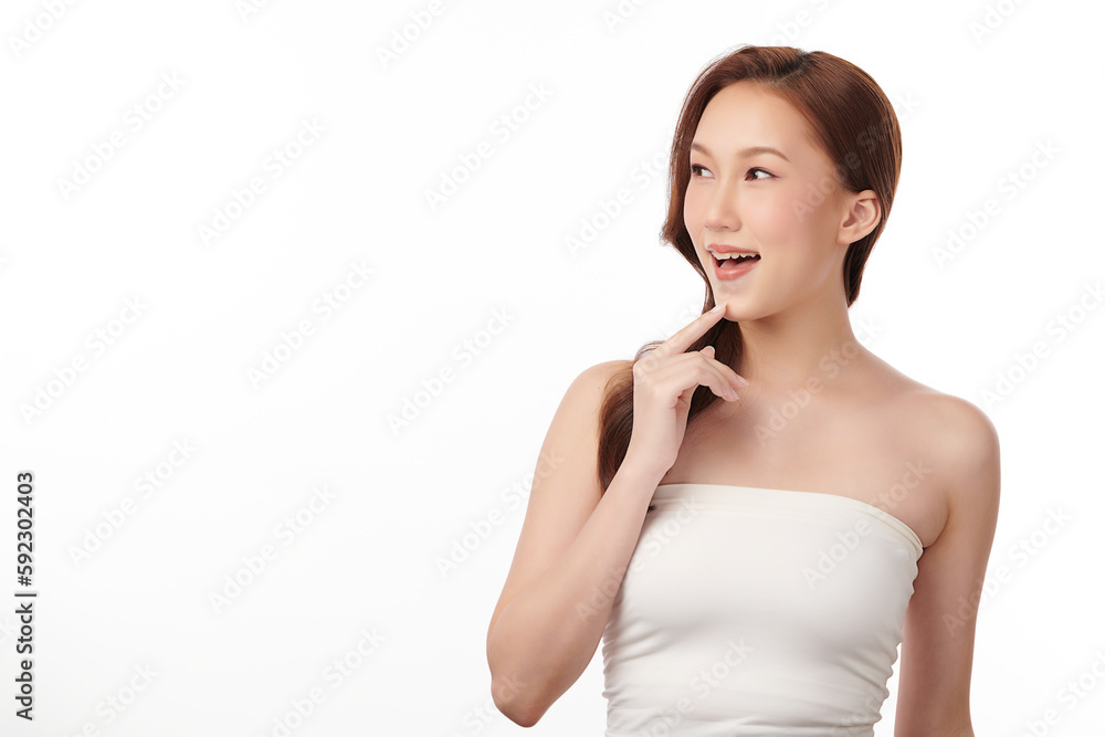 Beautiful young asian woman with clean fresh skin on white background, Face care, Facial treatment, Cosmetology, beauty and spa, Asian women portrait. Beautiful young asian woman with clean fresh skin on white background, Face care, Facial treatment, Cosmetology, beauty and spa, Asian women portrait.