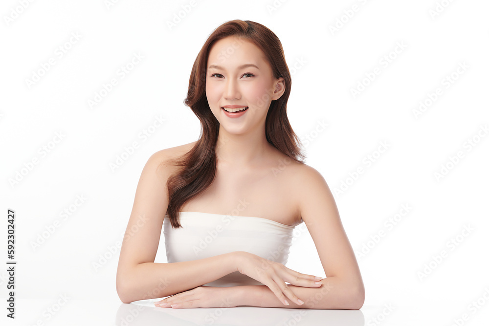 Beautiful young asian woman with clean fresh skin on white background, Face care, Facial treatment, Cosmetology, beauty and spa, Asian women portrait. Beautiful young asian woman with clean fresh skin on white background, Face care, Facial treatment, Cosmetology, beauty and spa, Asian women portrait.