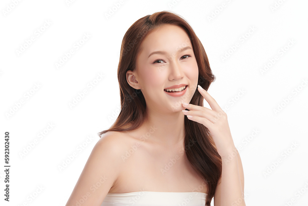 Beautiful young asian woman with clean fresh skin on white background, Face care, Facial treatment, Cosmetology, beauty and spa, Asian women portrait. Beautiful young asian woman with clean fresh skin on white background, Face care, Facial treatment, Cosmetology, beauty and spa, Asian women portrait.