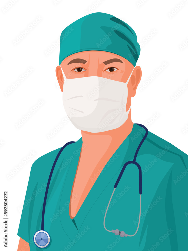 Doctor wearing a mask, coronavirus, medical concept. Doctor wearing a mask, coronavirus, medical concept.