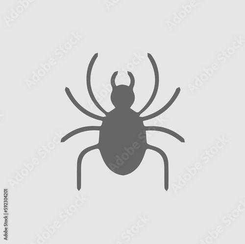 Spider icon. Black and white simple isolated illustration. Halloween symbol.