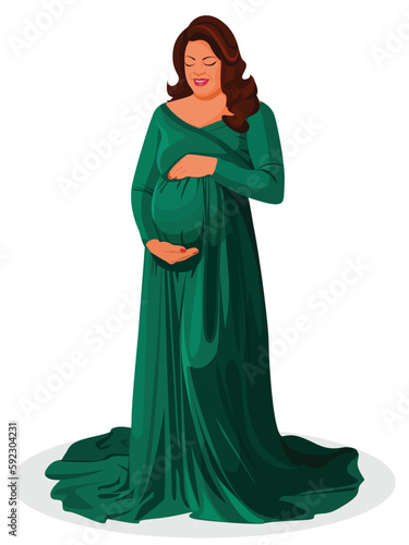 beautiful young pregnant woman, meditation, health, care, pregnancy.