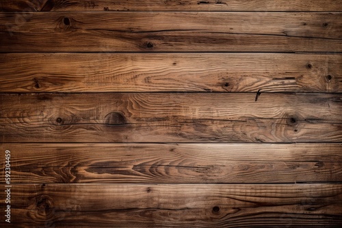Rich Brown Wood Texture - Natural Grain, Rustic Plank Wall Surface with a Vintage Look, Generative AI